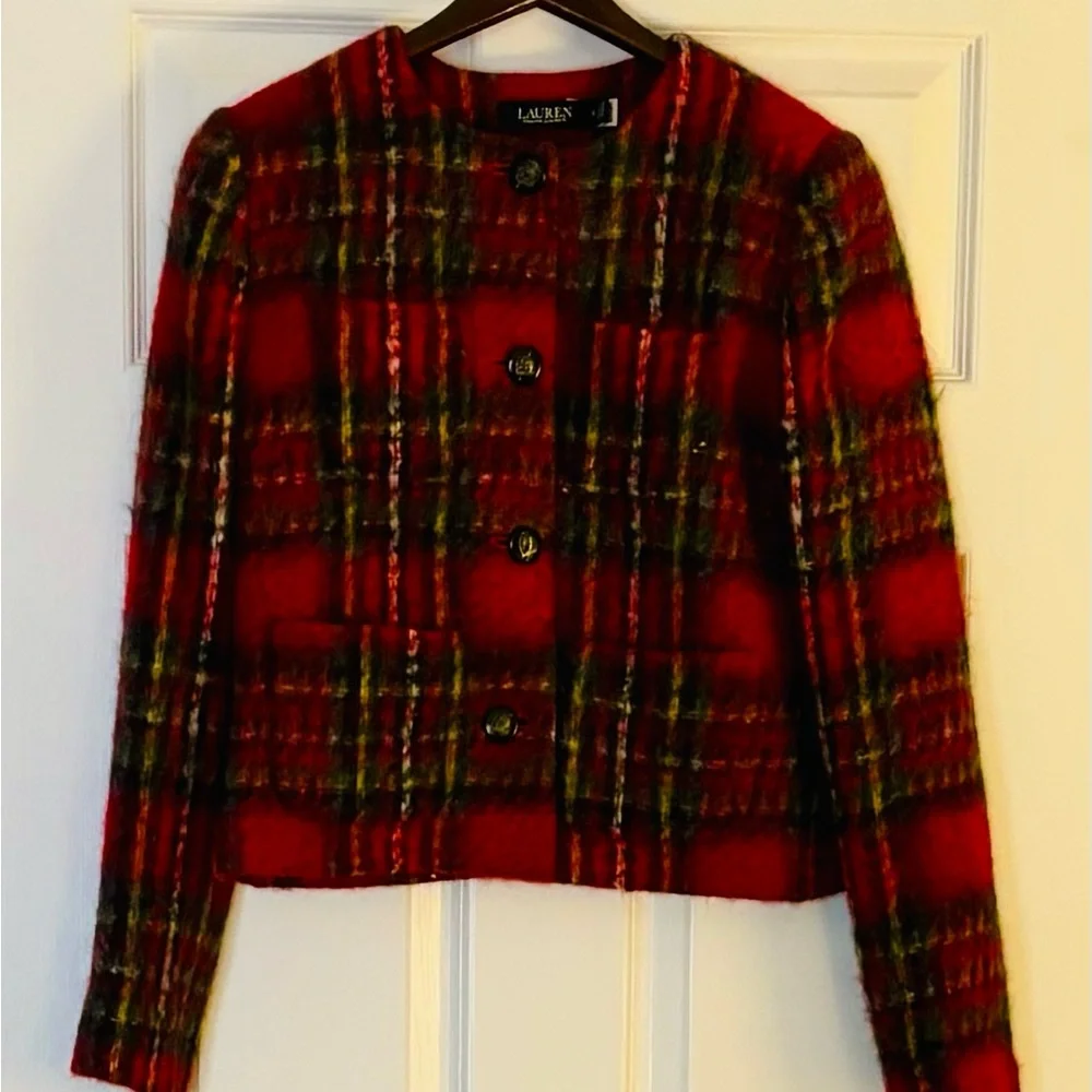 Ralph Lauren Cropped Plaid Jacket - Picture 3 of 7